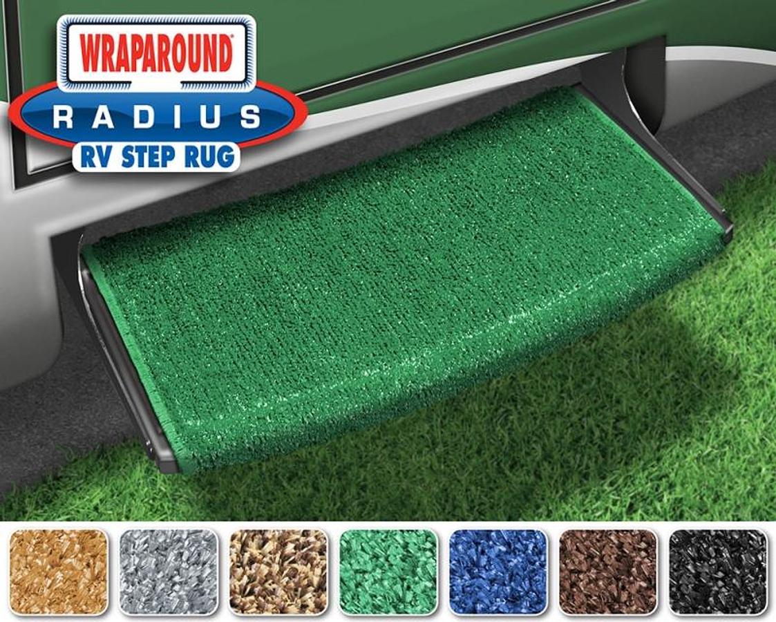 22" Wraparound Radius Rv Step Rug - Green