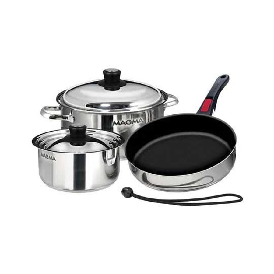 Magma Non-stick Induction Cookware Nestable 7pc Stainless Steel