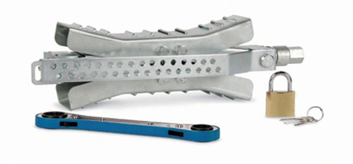 Metal Locking Wheel Stop With Wrench And Lock