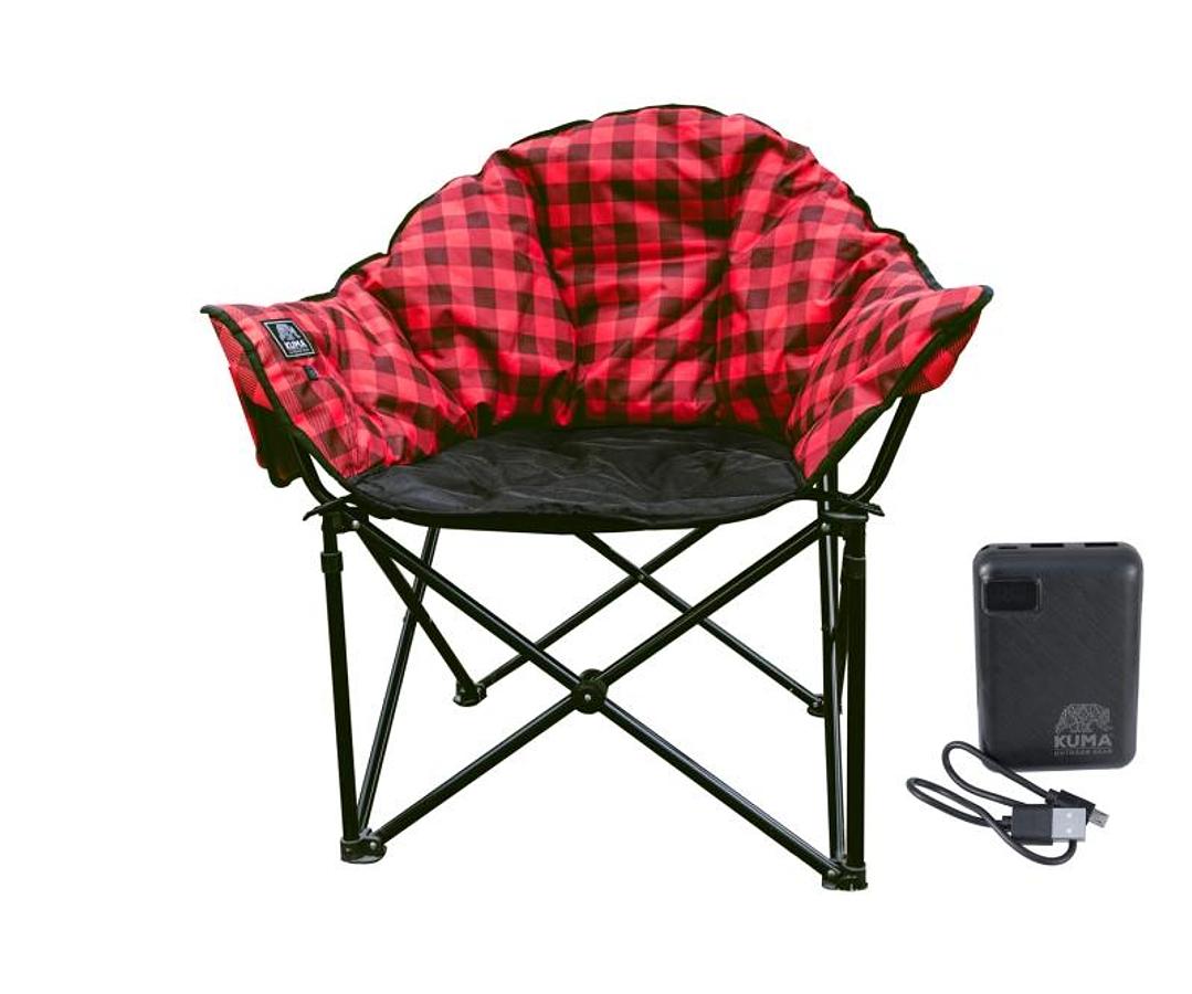 Kuma Lazy Bear Heated Chair Red Plaid