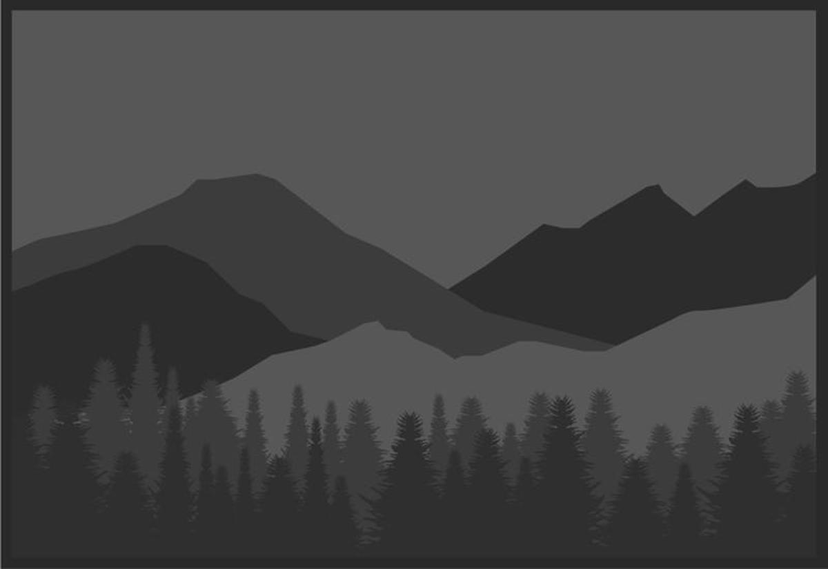 Mountain Wilderness Outdoor Mat 12' X 9' Grey/black