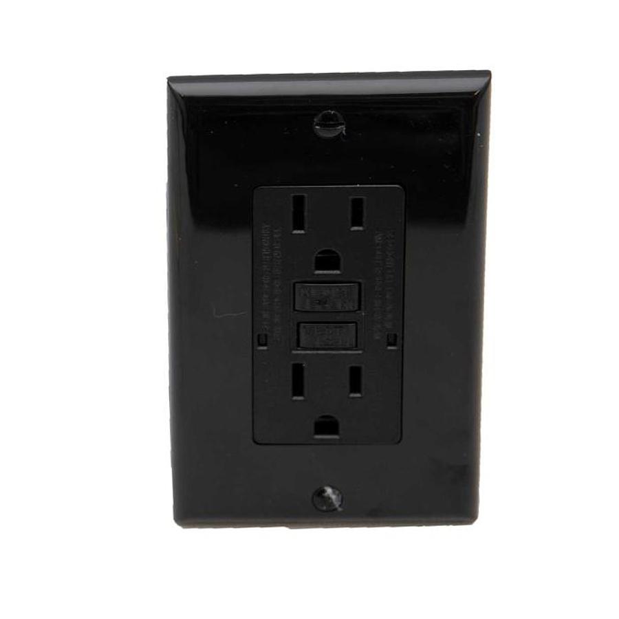 Dual Gfci Outlet With Cover Plate - Black
