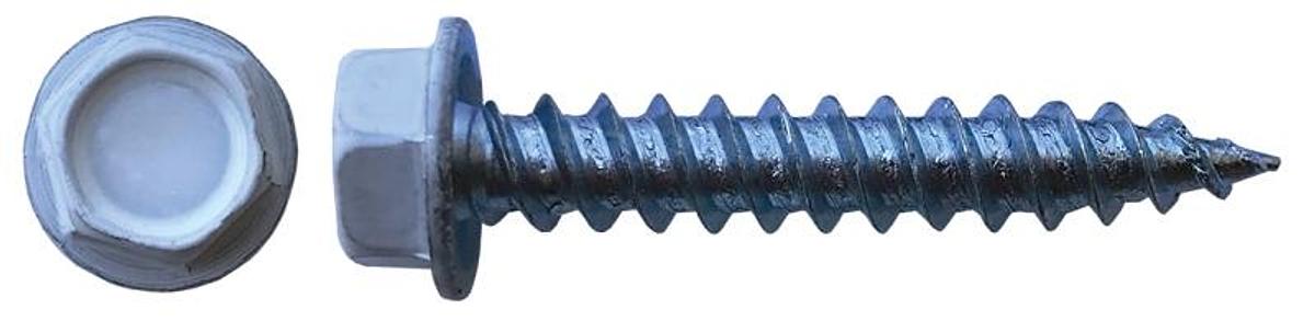 8 X 1 Hex Washer Fast Painted 9000 White