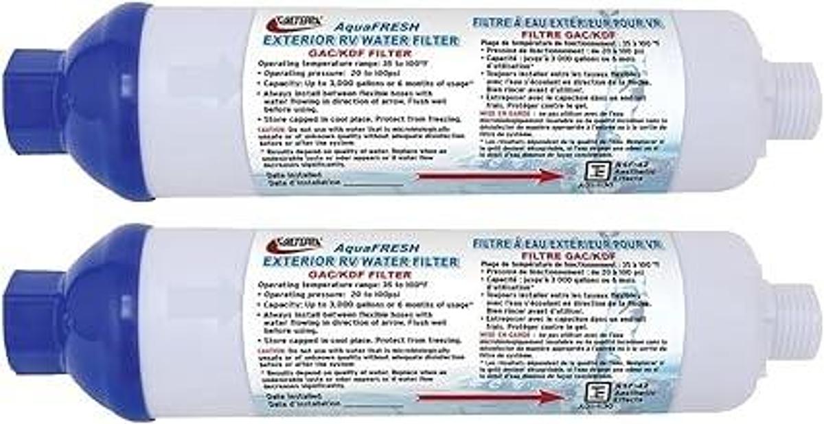 Aquafresh Replacement Exterior Rv Water Filter W/hose Connections - Pack Of 2