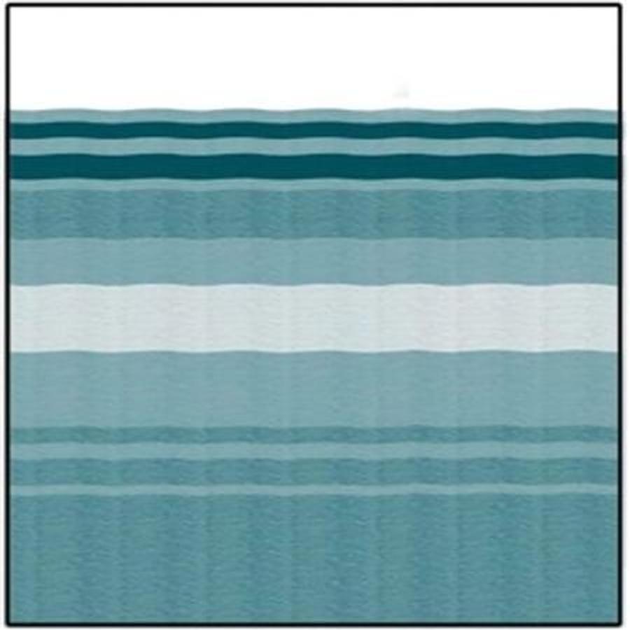 Springless Awning 19' Teal Dune Stripe W/white Weatherguard