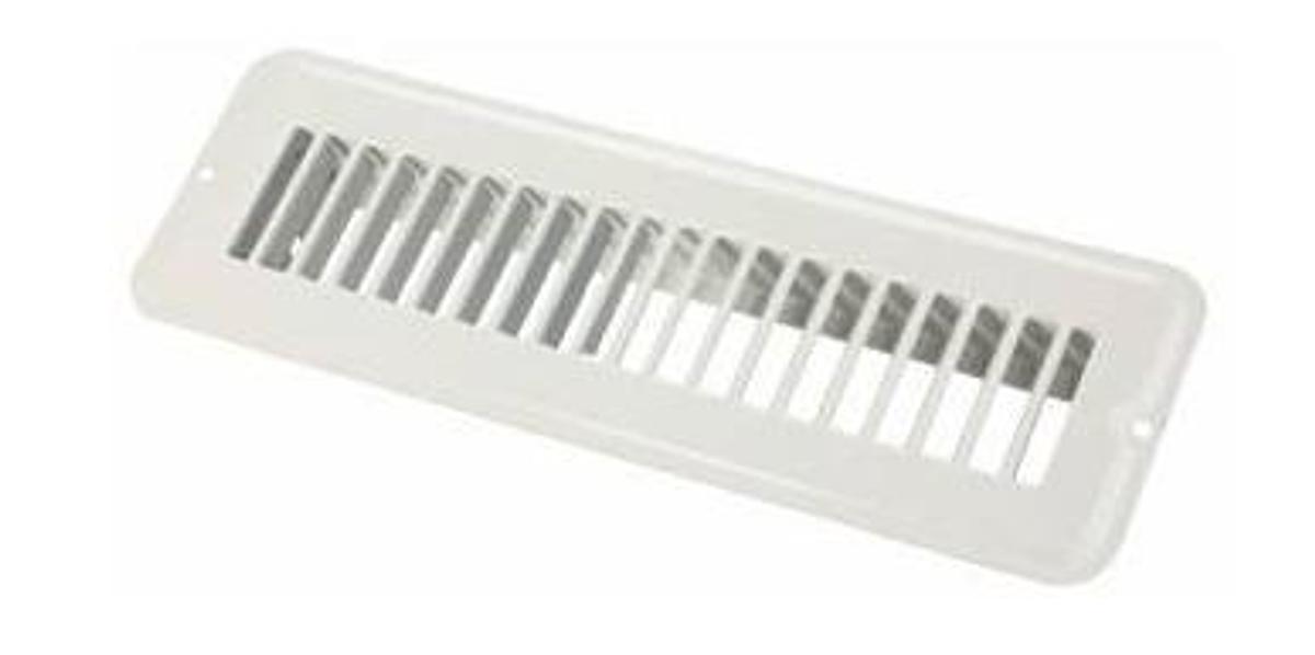 Metal Floor Register Undampered - 2" X 10" - White