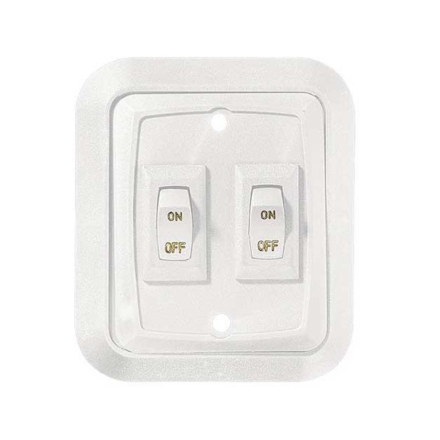 Wall Plate Switch, White, Double