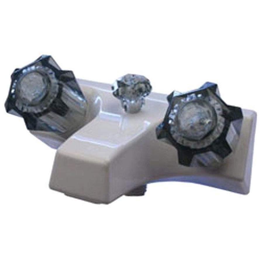 Faucet - Tub/shower - White W/ Smoked Gray Handles