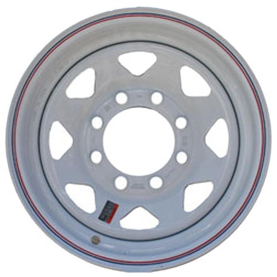 Wheel White Spoke; 16 X 6 Inch 8 Hole