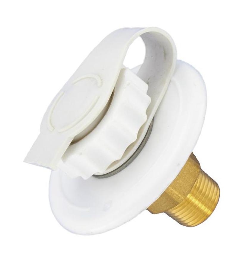 City Water Inlet - Flush Mount Lead Free Brass, White, Bulk