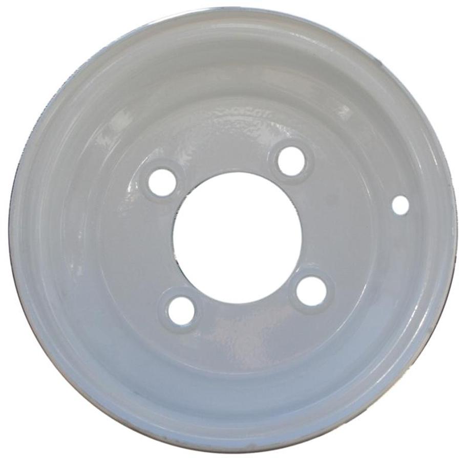 Wheel White Solid; 8 X 3 3/4 Inch 4 Hole