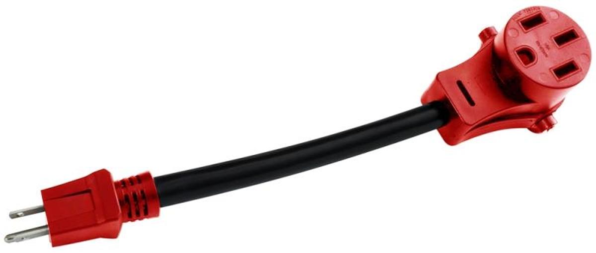 15 Amp Male-50 Amp Female Adapter Cord, 12"