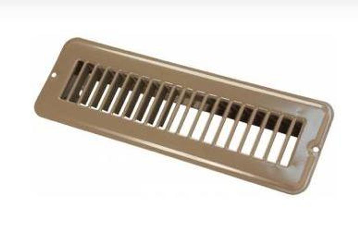 Metal Floor Register, Undampered - 2" X 10" - Brown