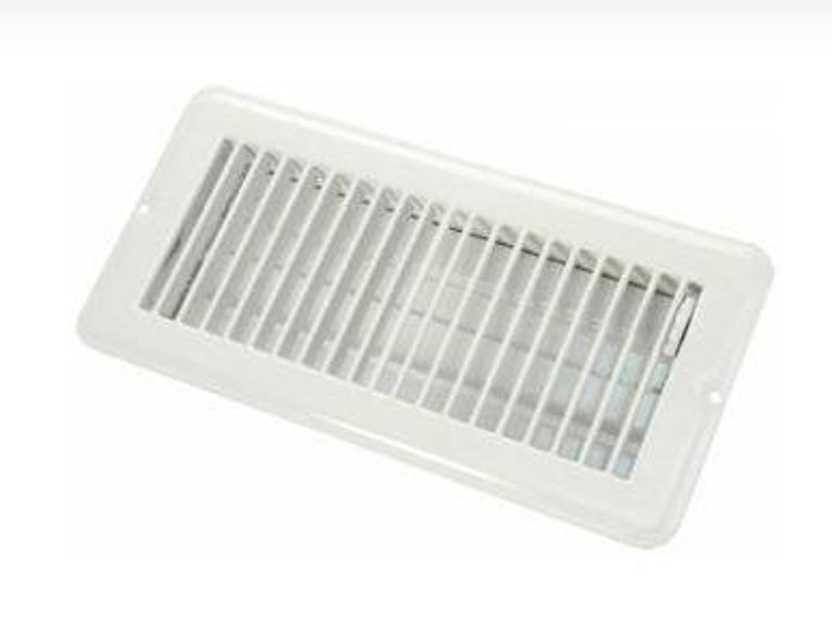 Metal Floor Register, Dampered - 4" X 10" - White