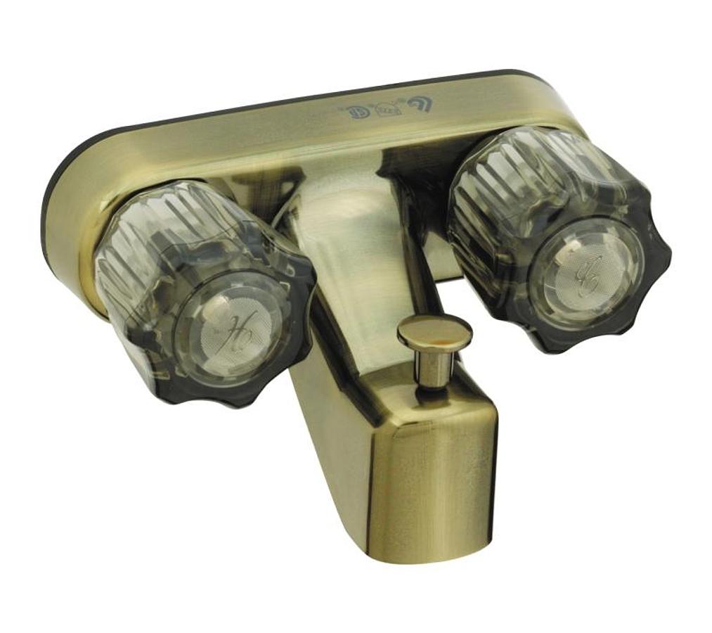 Faucet - Tub/shower Non-metallic W/smoke Handles Antique Brass Finish