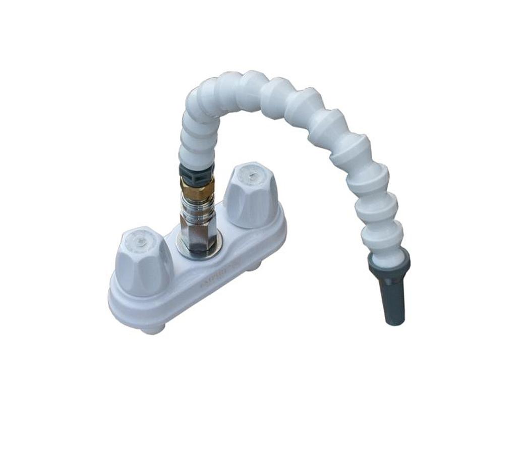 4" Faucet - Quick Disconnect Valve With Flex Spout - White