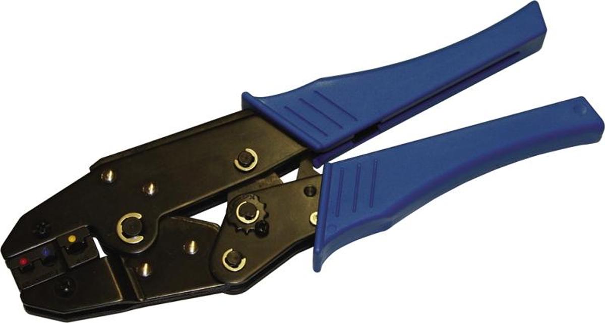 Wire Crimper Adjustable Depth With Ratchet Powder Coated Steel