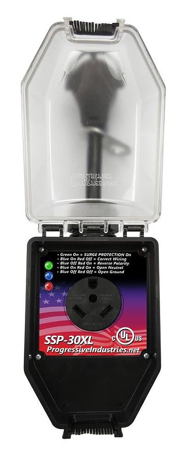 Portable Smart Surge Protector With Cover  30 Amp