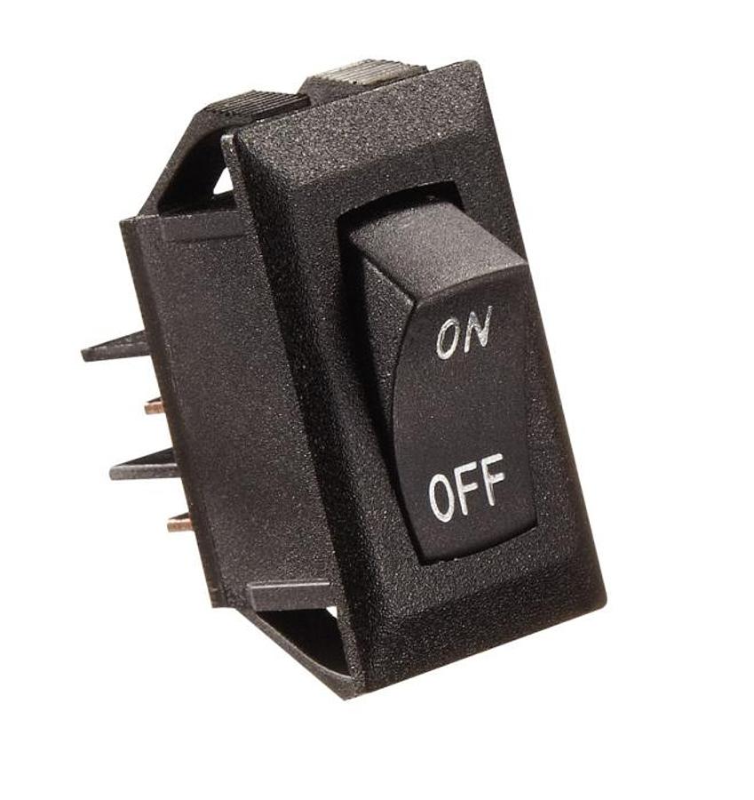 Rocker Switch, Black W/silver Text 10 Amp On/off Spst