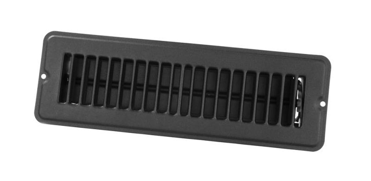 Metal Floor Register, Dampered 2" X 10" Black