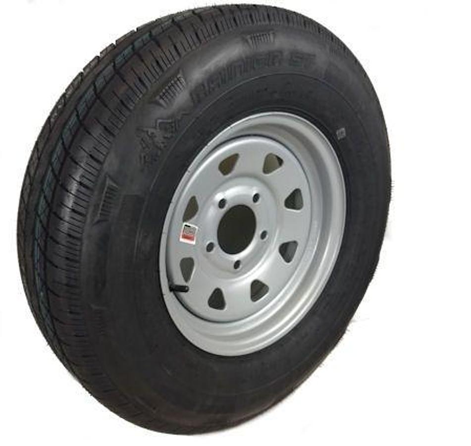 Tire And Wheel 145/r12 Lre 5 Hole Silver Spoke Wheel Rainier St