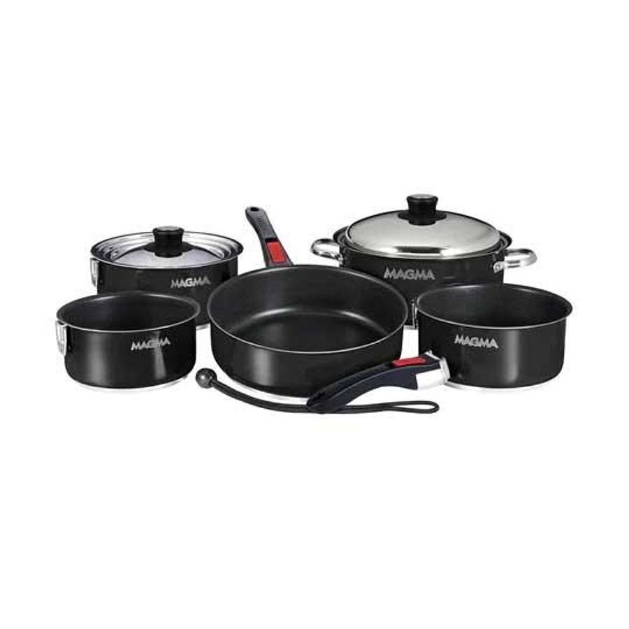 Magma Non-stick Induction Cookware Nestable 10pc Jet Black Stainless Steel