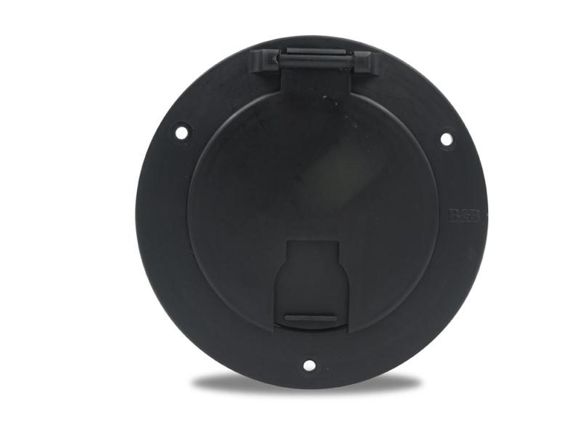 Cable Hatch Deluxe Round - Black 5" Overall