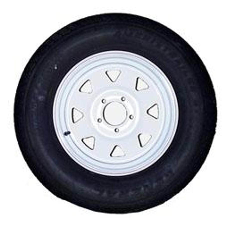 Tire And Wheel Eco Trail Bias Ply St215/75d X 14 Lrc; White Spoke 5 Hole