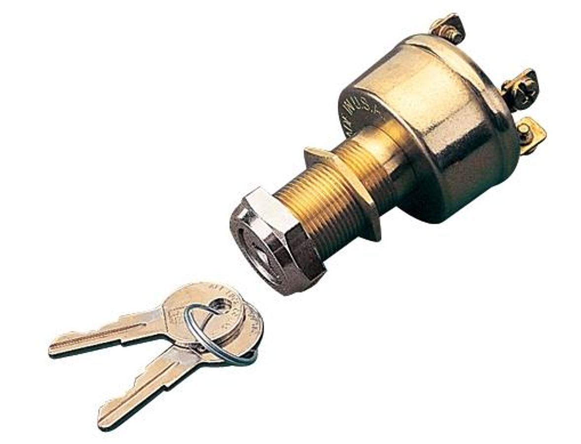 Key Switch 3-pos Brass (magneto)