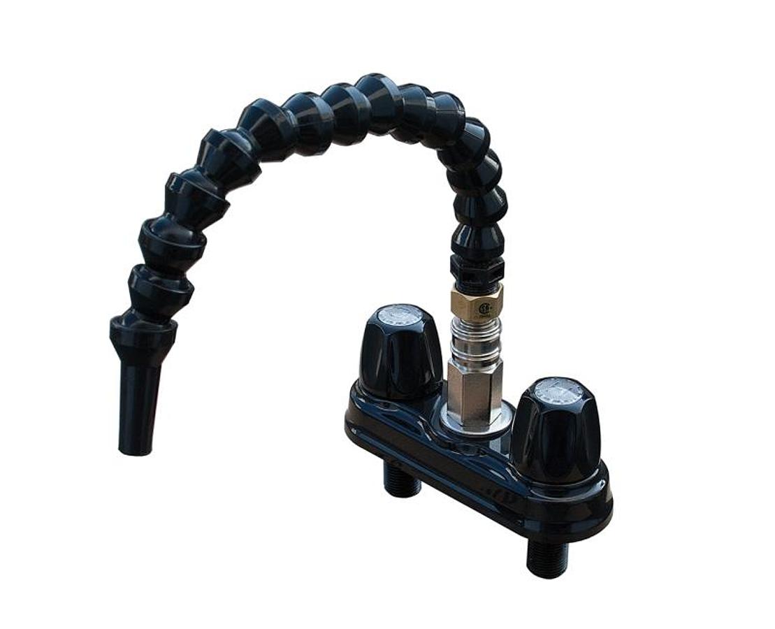 4" Faucet - Quick Disconnect Valve With Flex Spout - Black