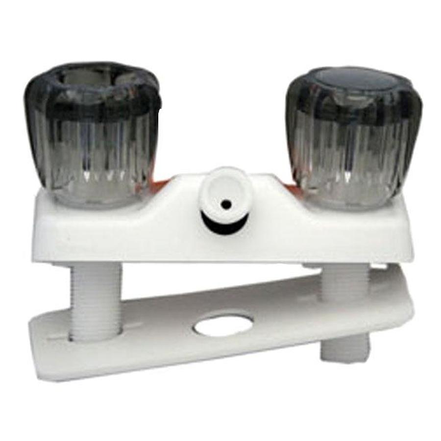 Shower Valve - White W/ Smoked Gray Handles