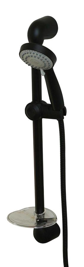 Shower Slide Bar With Shower Hose & Head - Black Matte
