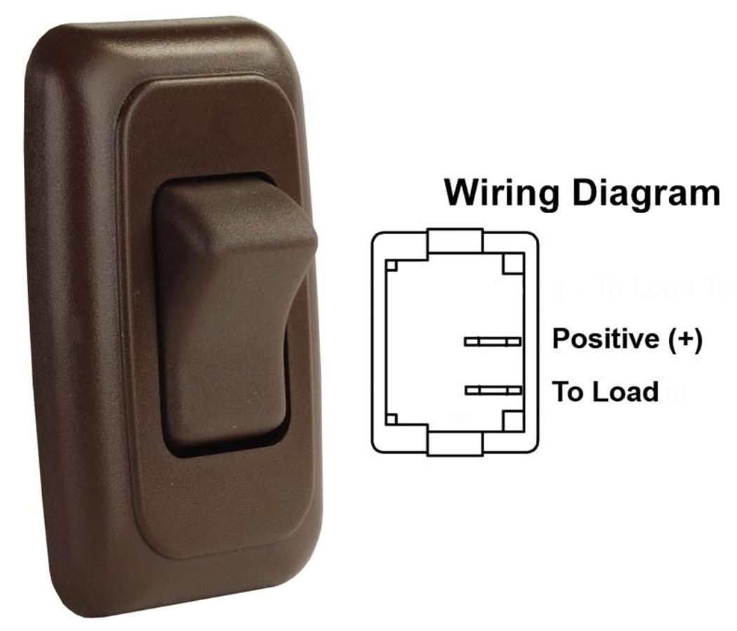 Switch Assembly Single On/off Rocker Switch With Bezel, Brown