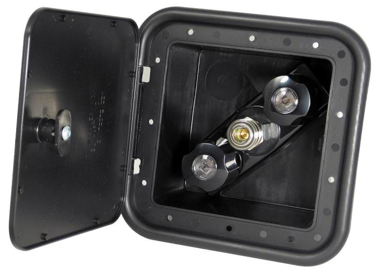 Exterior Shower Spray Port Outlet Box - Black