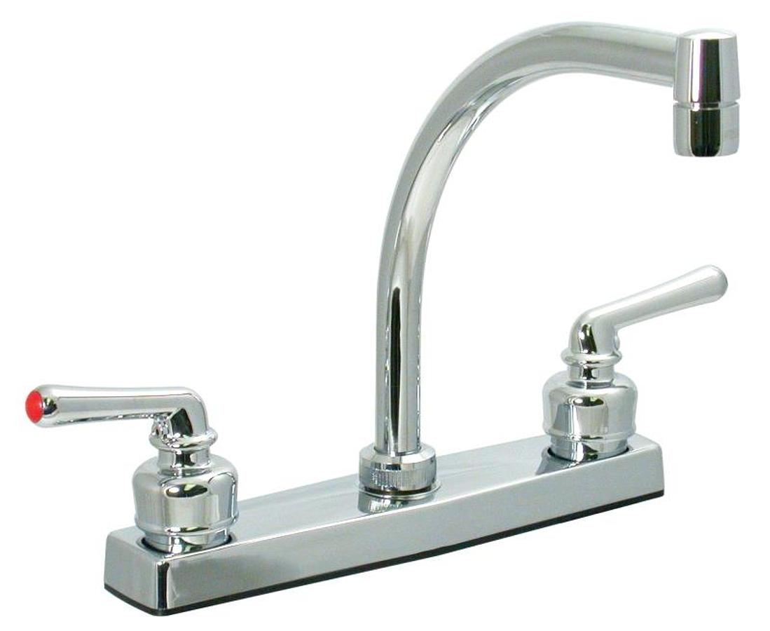 Faucet - Kitchen 8" Chrome Plastic Hi Arc