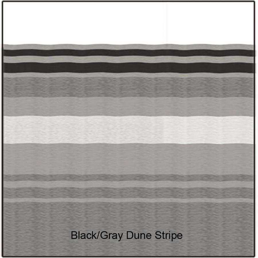 Springless Awning 17' Black/gray Dune Stripe With Matching Weatherguard
