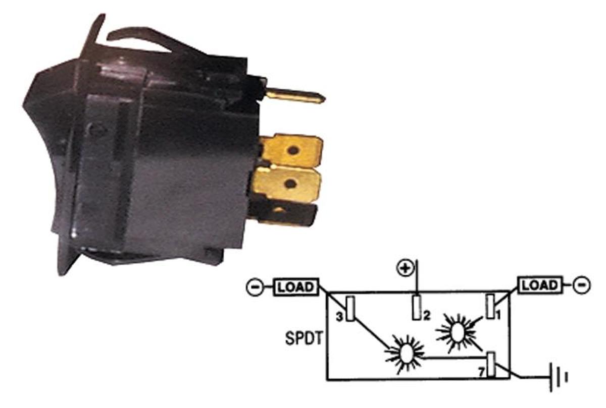 Switch - Standard Illuminated Rocker - 3 Position, On-off-on (single Pole), Illuminated