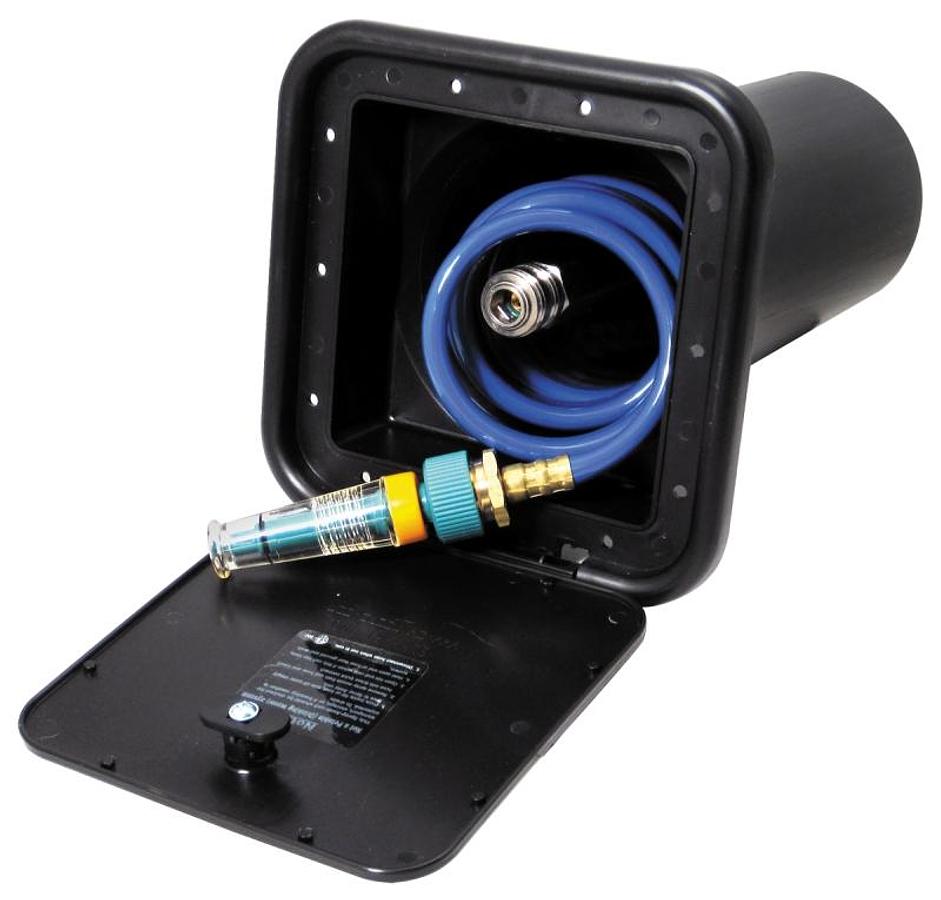 Spray Away With 15' Coil Hose Nozzle And Brass Fittings - Black