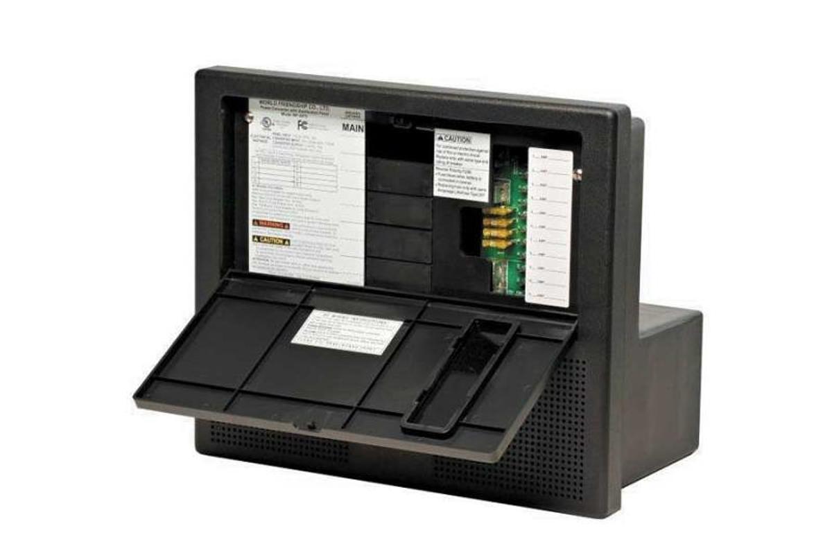 Auto Detect Distribution Center For 30 Amp Service - 65 Amp Dc Output W/11 Circuits, Black