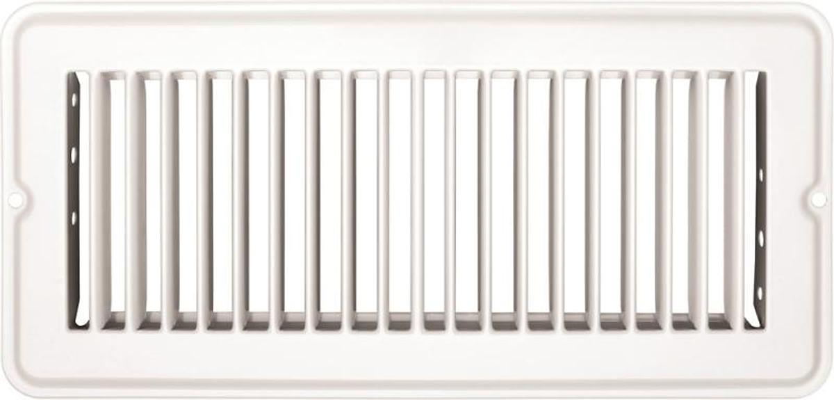 Vent Register, White Metal, Undampered, 4" X 10"