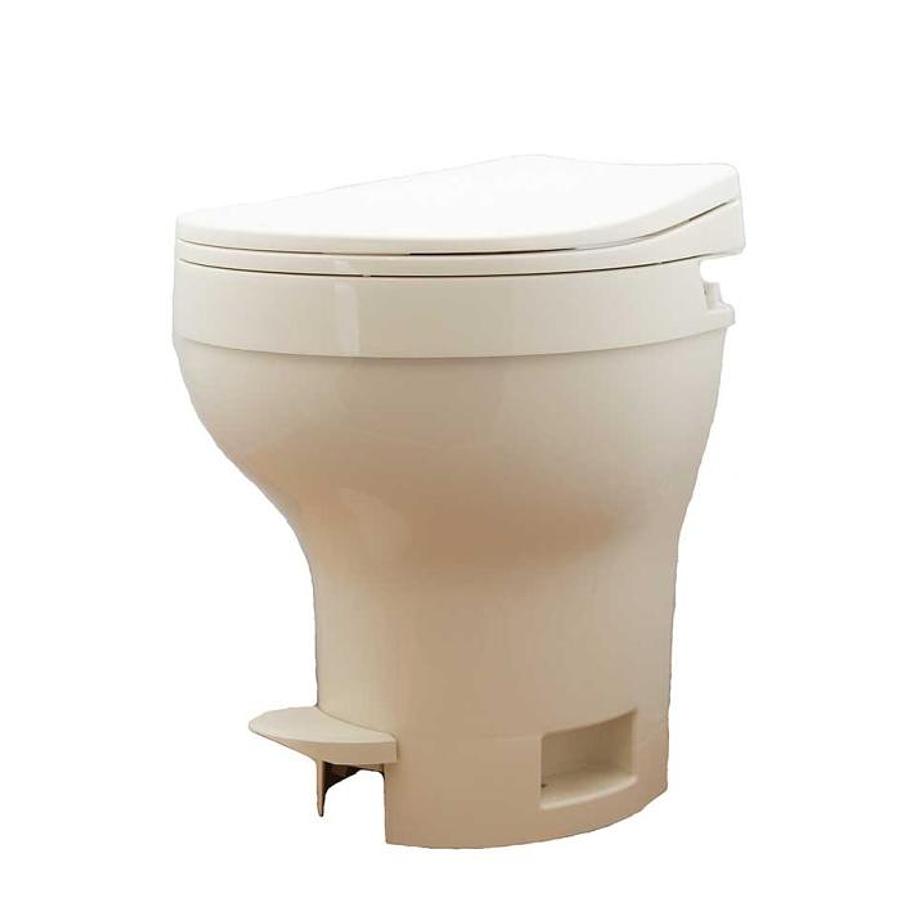 Aqua-magic Vi Hi Foot Flush Parchment W/slo Close Seat