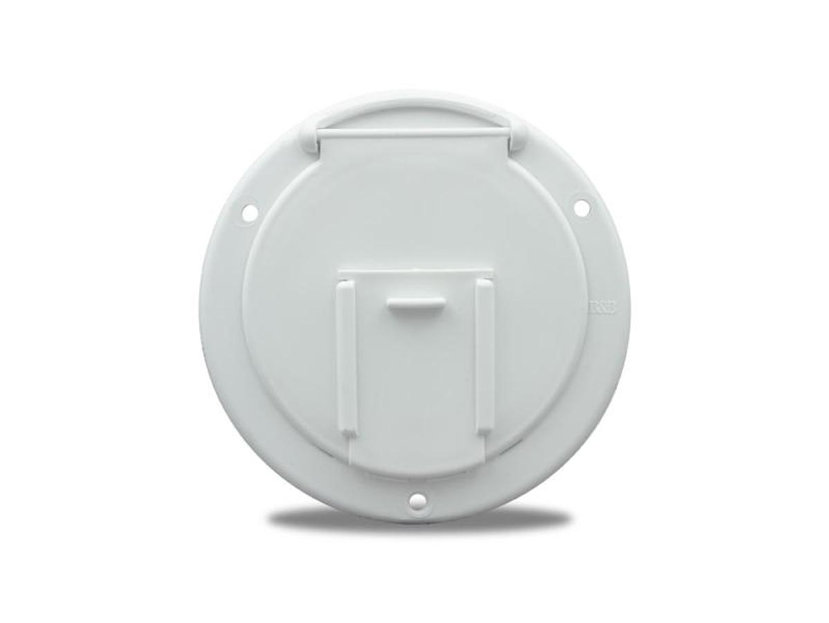 Round Electric Cable Hatch - Polar White