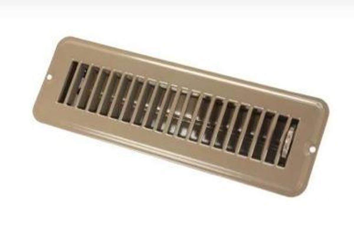Metal Floor Register, Dampered - 2" X 10" - Brown