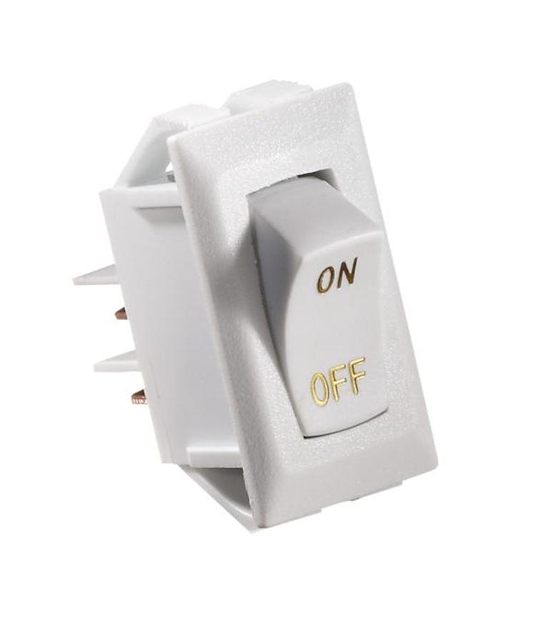 Rocker Switch White W/gold Text 10 Amp, On/off Spst