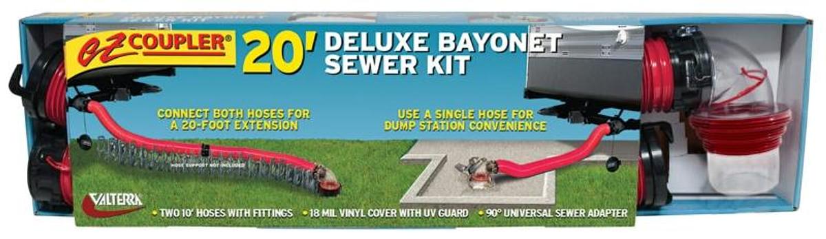 Ez Coupler Deluxe Bayonet Sewer Hose Kit, 20′, Boxed