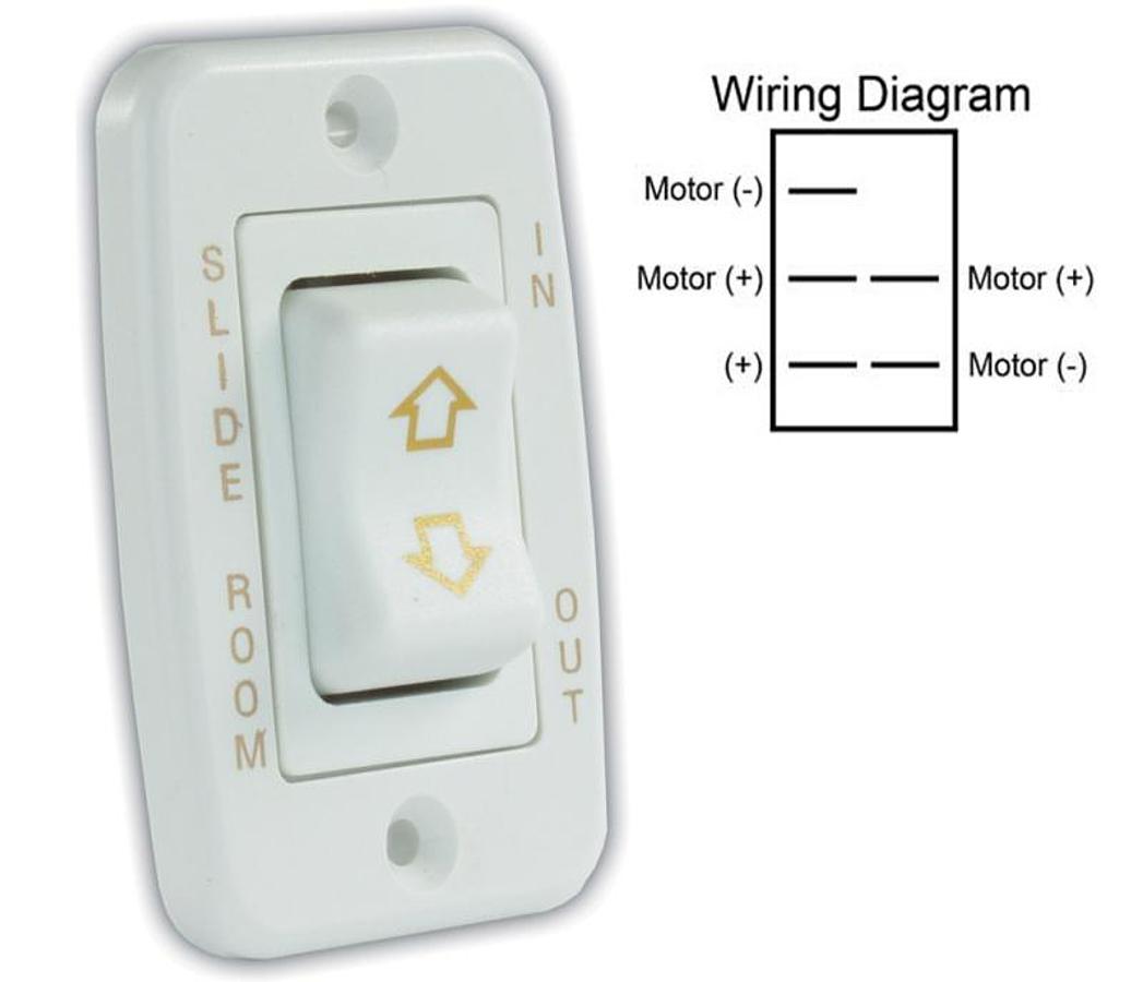 Switch Assembly Slide Out Low Profile Single, White