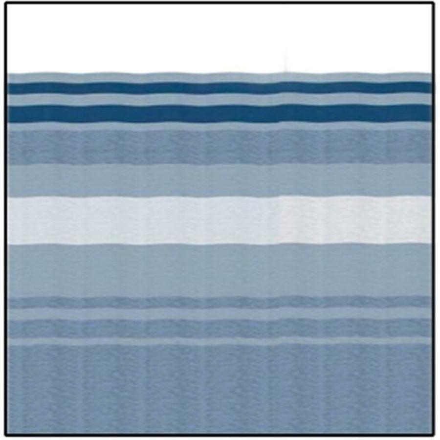 Springless Awning 19' Ocean Blue Dune Stripe With White Weatherguard