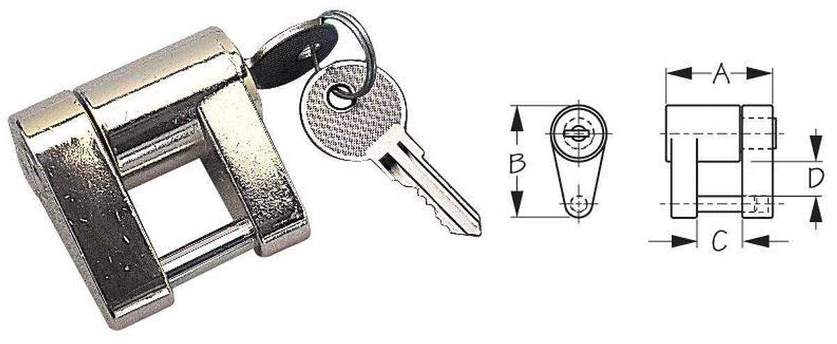 Coupler Lock Brass Plated Zinc - 1-11/16"