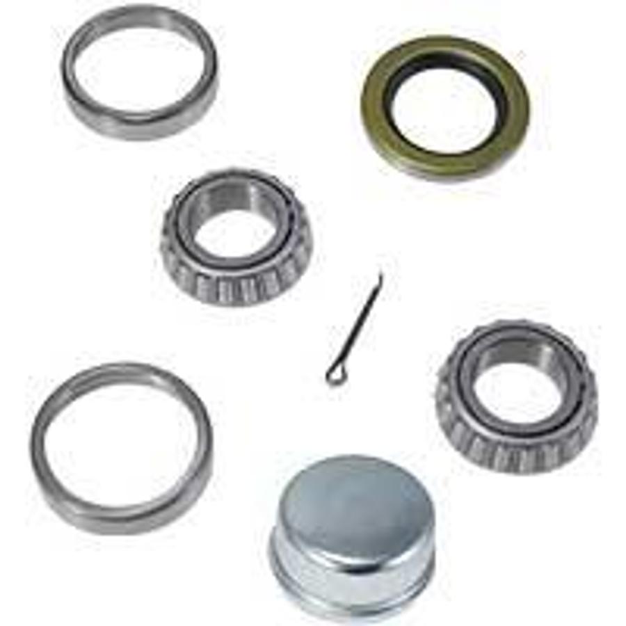 Bearing Kit 1" Straight Spindle With Dust Cap, L44643 Cone, L44610 Cup (6502)