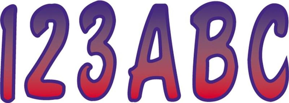 Letter & Number Package - Red/ Purple